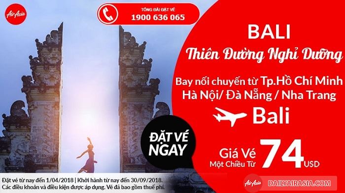 Air Asia khuyến mãi giá vé chỉ từ 74 USD